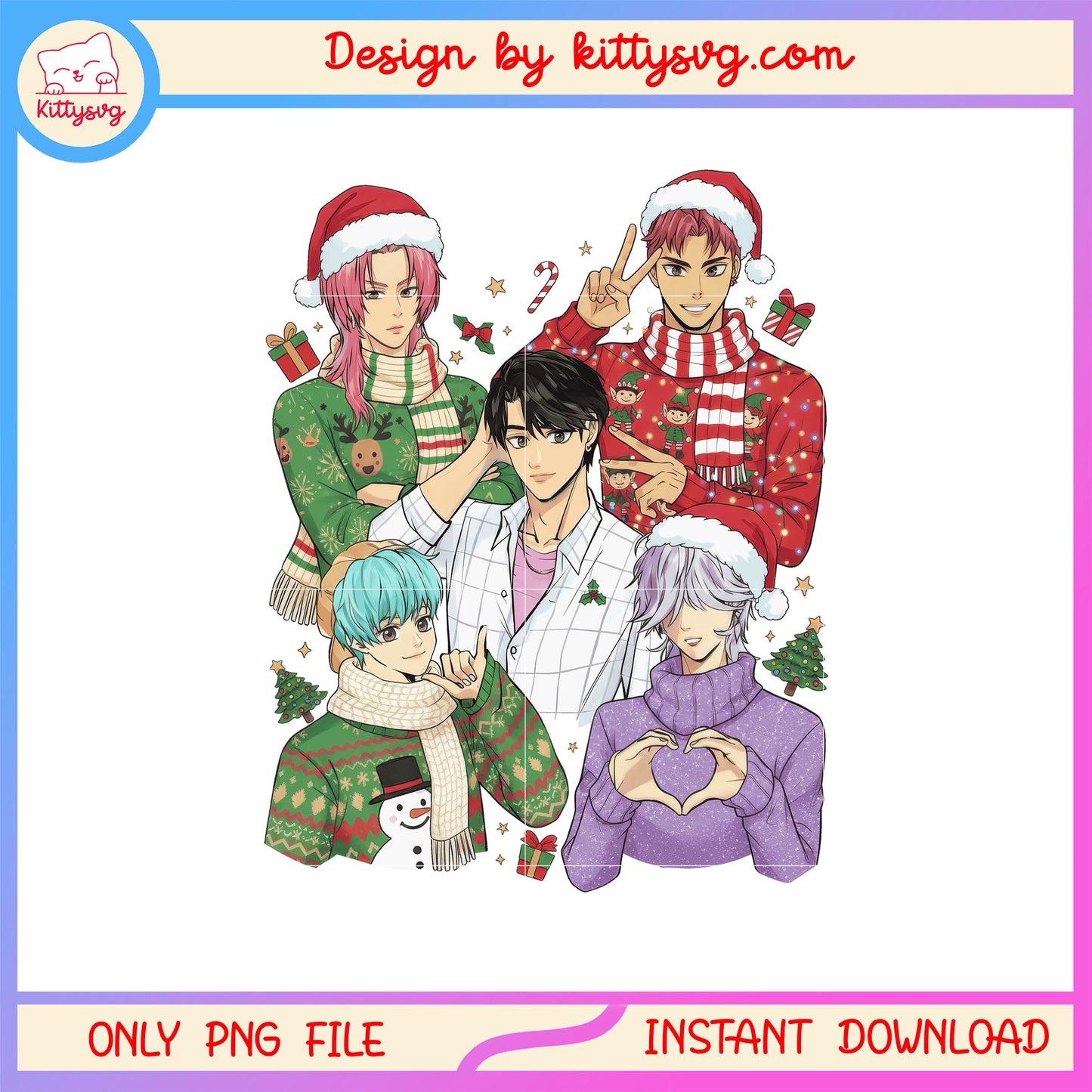 Saja boys kpop funny christmas picture png, boy kpop groups png