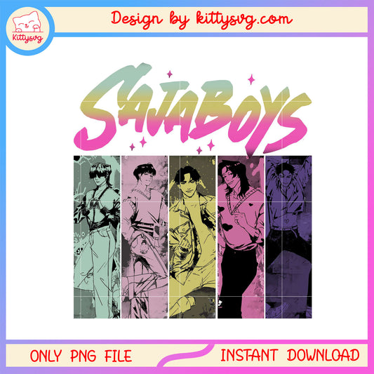 Saja boys kpop group characters colorful png, saja boys png, demon hunters png