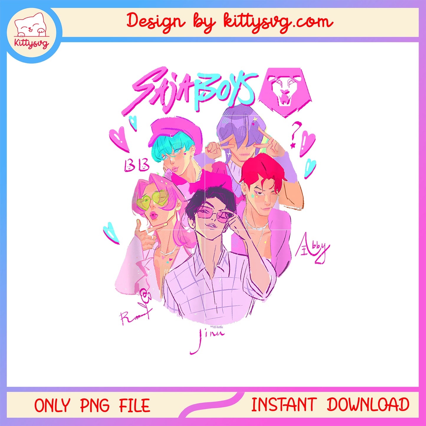 Saja boys kpop group png, kpop demon hunters saja boys boy band png