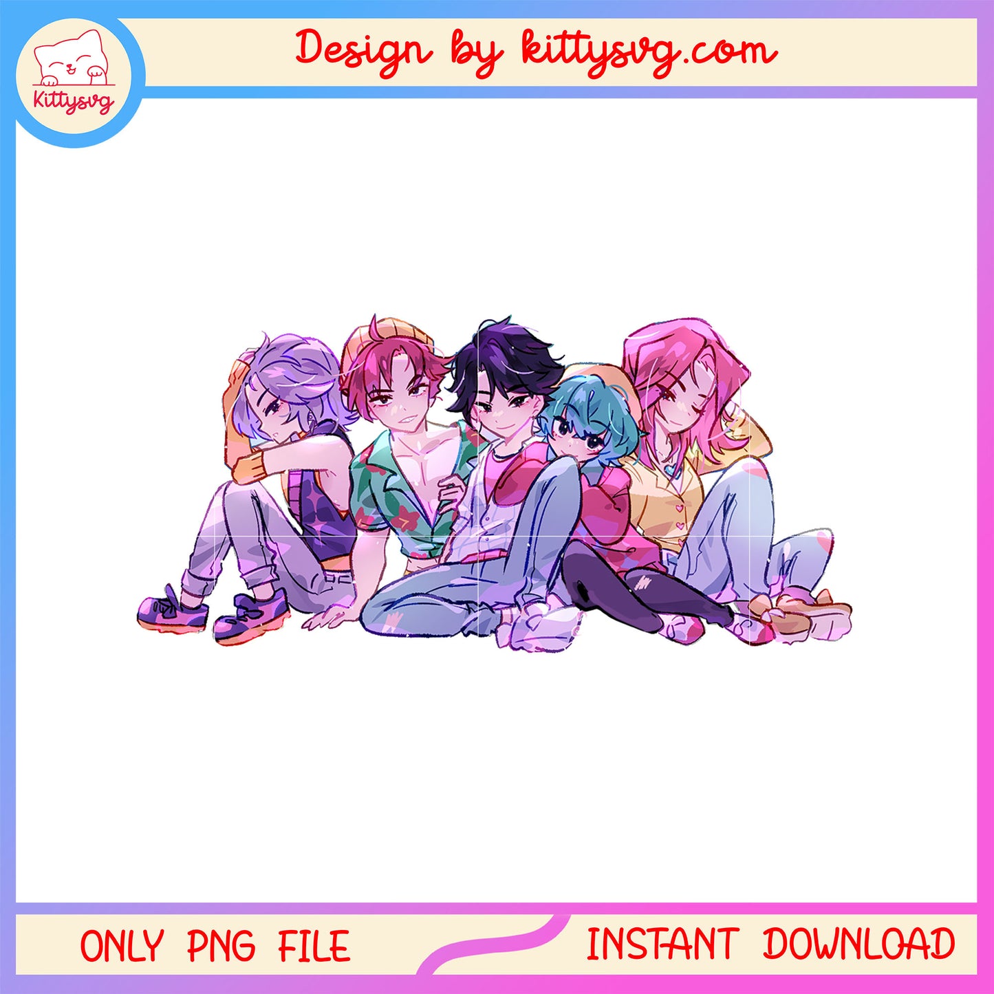 Saja boys members fanart design png, the saja boys members png