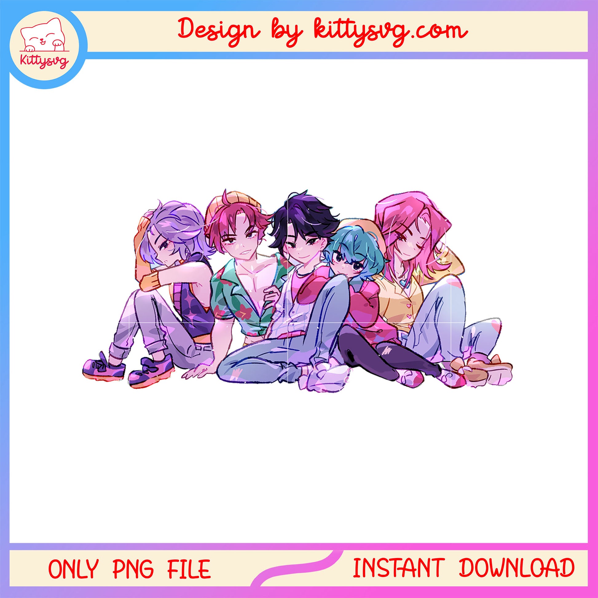 Saja boys members fanart design png, the saja boys members png