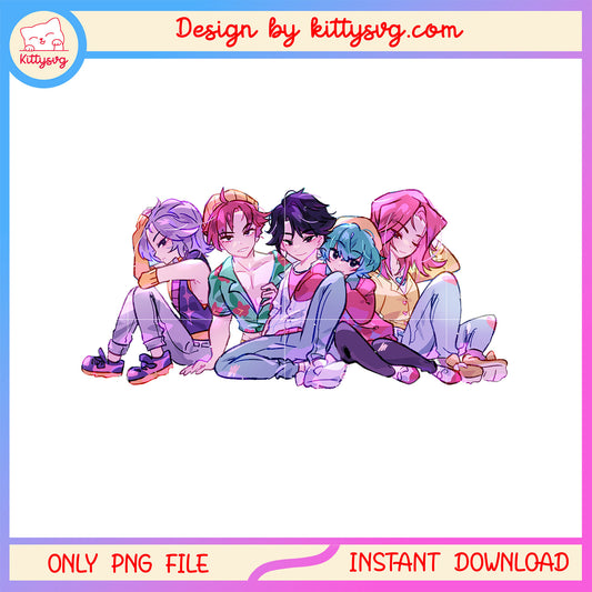 Saja boys members fanart design png, the saja boys members png