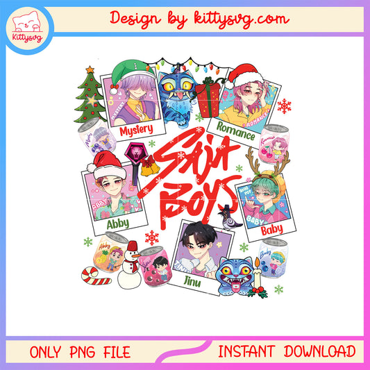 Saja boys members kpop boy group christmas png, saja boys names png