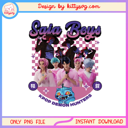 Saja boys normal x demon form png, kpop demon hunters band png