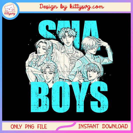 Saja boys team blue design png, saja boys png, huntrix movie png