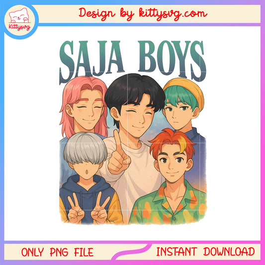 Saja boys team kpop design png, saja boys png, huntrix png