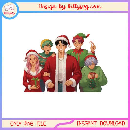 Saja boys with girl kpop christmas png, saja boys gif png