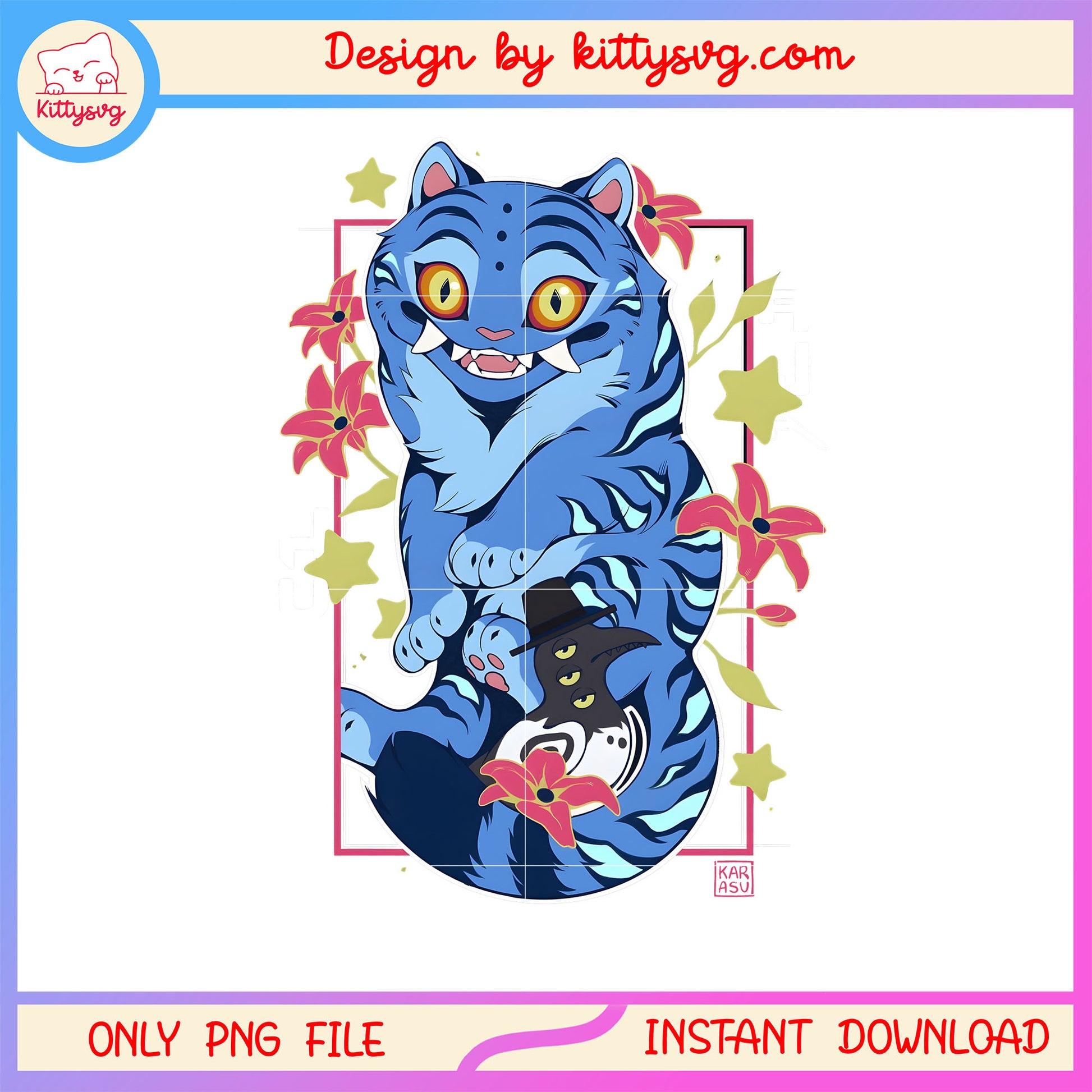 Saja hunter cute derpy tiger design  png, derpy tiger png