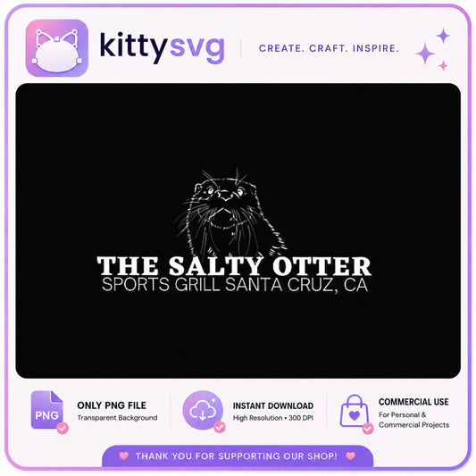 Salty Otter Sports Grill PNG, Otter Logo PNG, Santa Cruz PNG