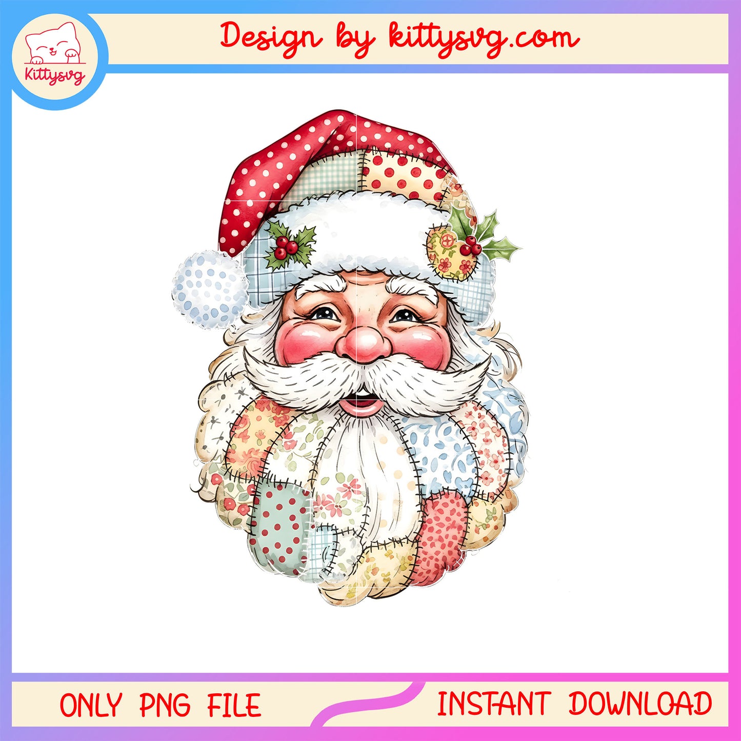 Santa claus head christmas design png, santa claus png