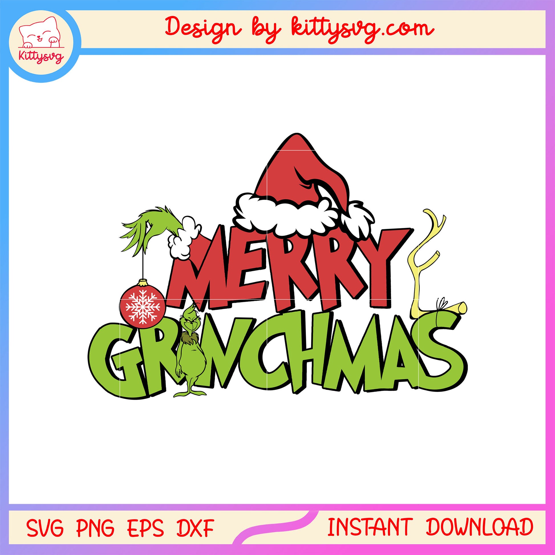 Santa claus merry christmas font design svg, grinch decor svg