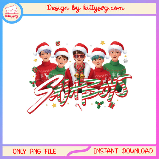 Santa hat saja boys members kpop christmas png, saja boys png