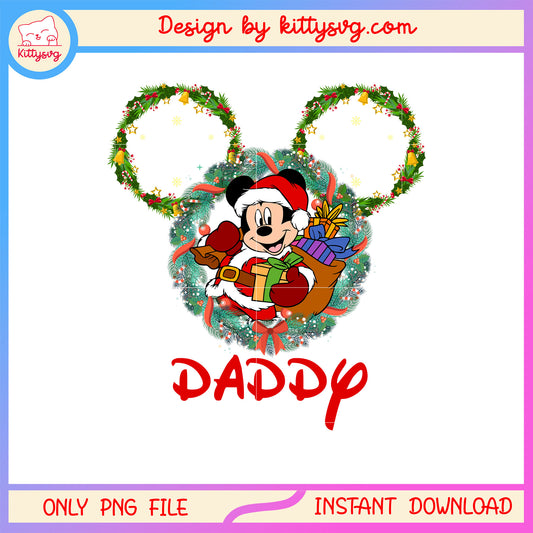 Santa mickey carry gifs disney ear daddy png, disney mickey ear png