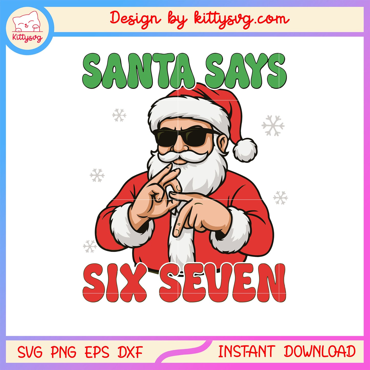 Santa says six seven merry christmas svg, santa claus svg