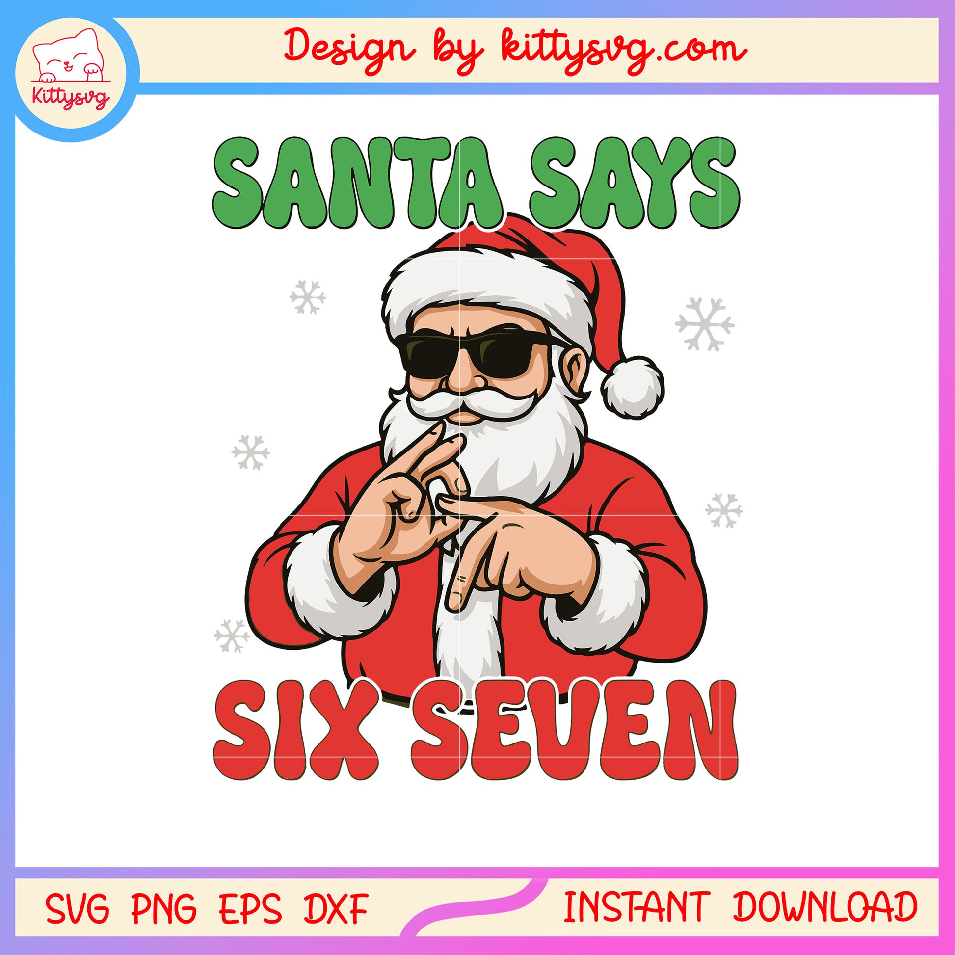 Santa says six seven merry christmas svg, santa claus svg