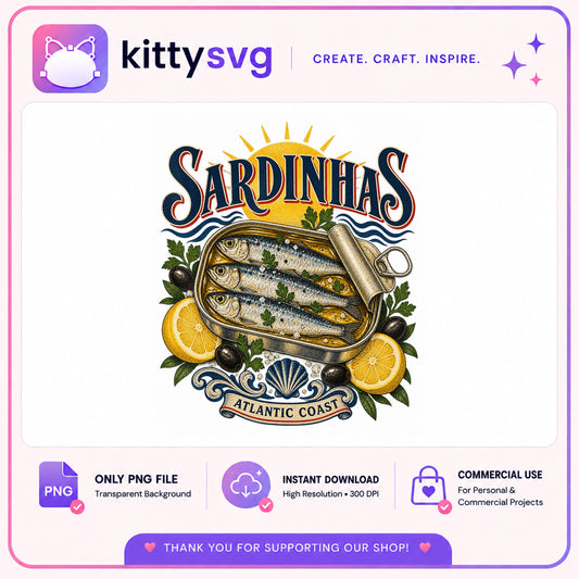 Sardinhas Atlantic Coast PNG, Vintage Sardine Can, Fish PNG
