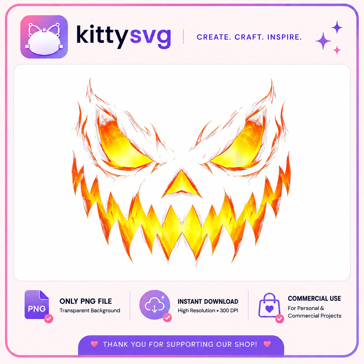 Scary Pumpkin Face PNG, Halloween Jack O Lantern PNG, Spooky Face PNG