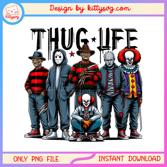 Scary characters thug life design png, horror movies characters png