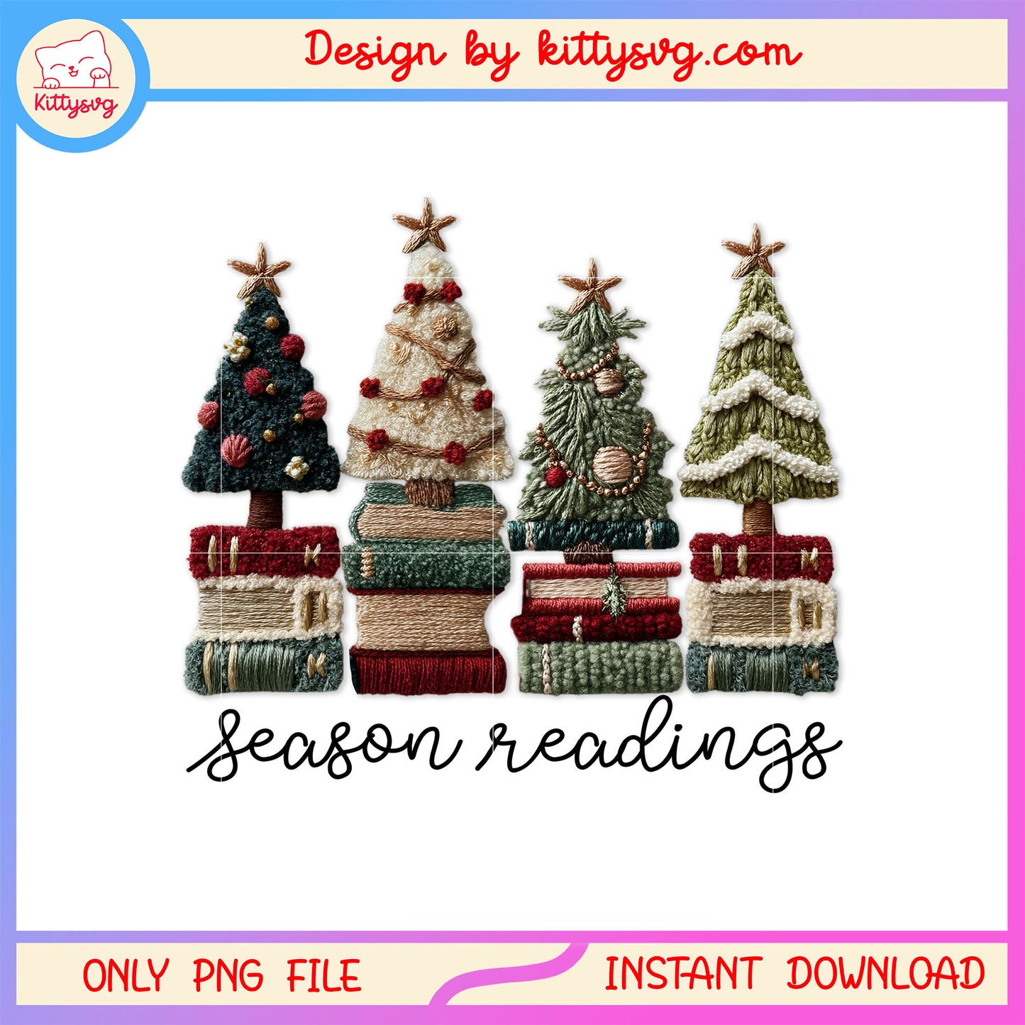 Season readings christmas tree crochet png, christmas tree patchwork png
