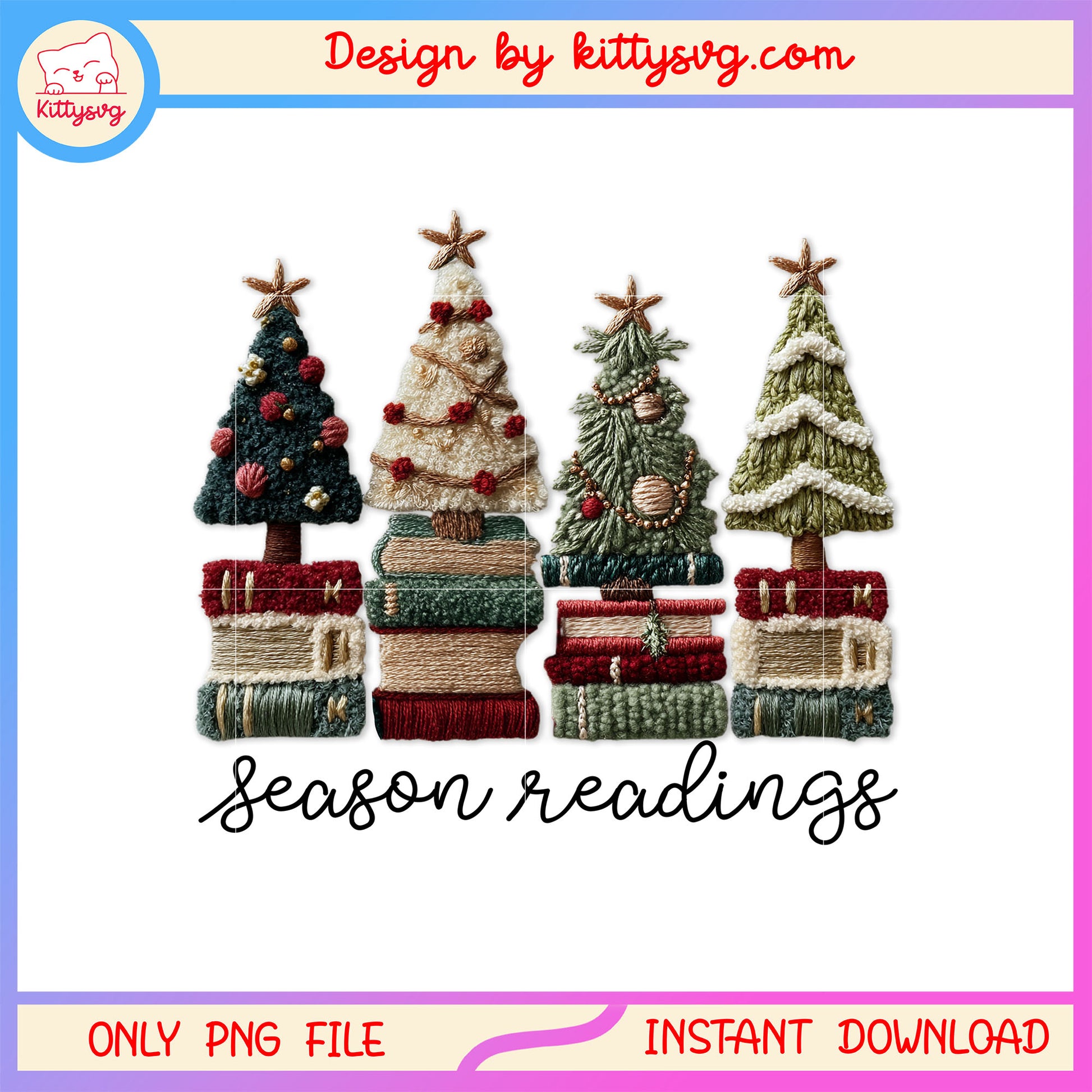 Season readings christmas tree crochet png, christmas tree patchwork png