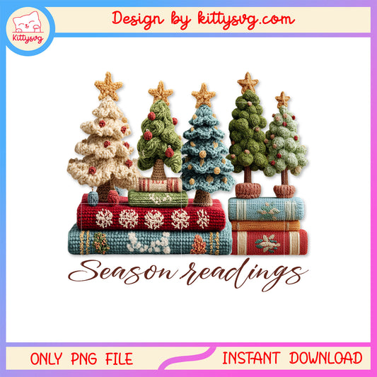 Season readings christmas trees patchwork png, christmas ideas png