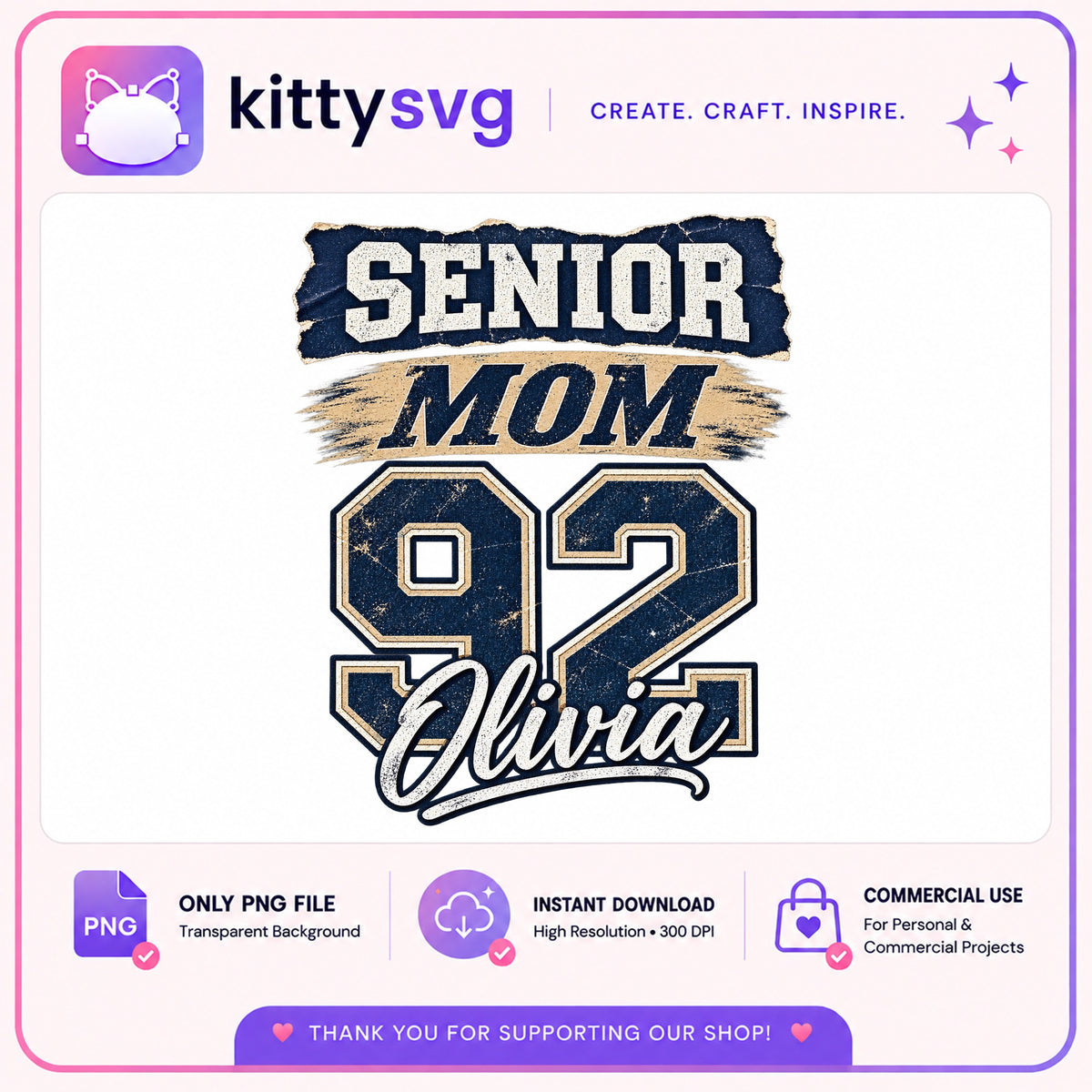 Senior Mom PNG, Football Mom Shirt Design, Graduation PNG
