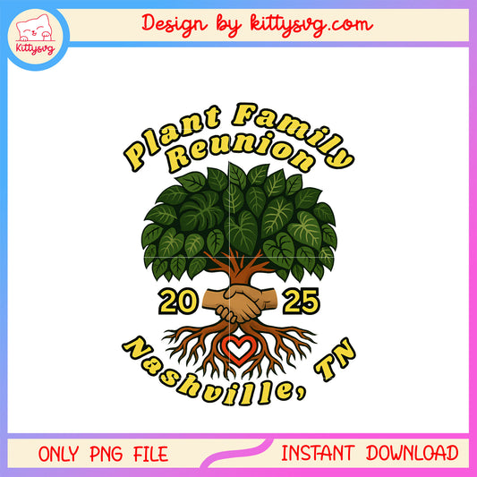 Shake hand plant family reunion 2025 design png, shake hand png