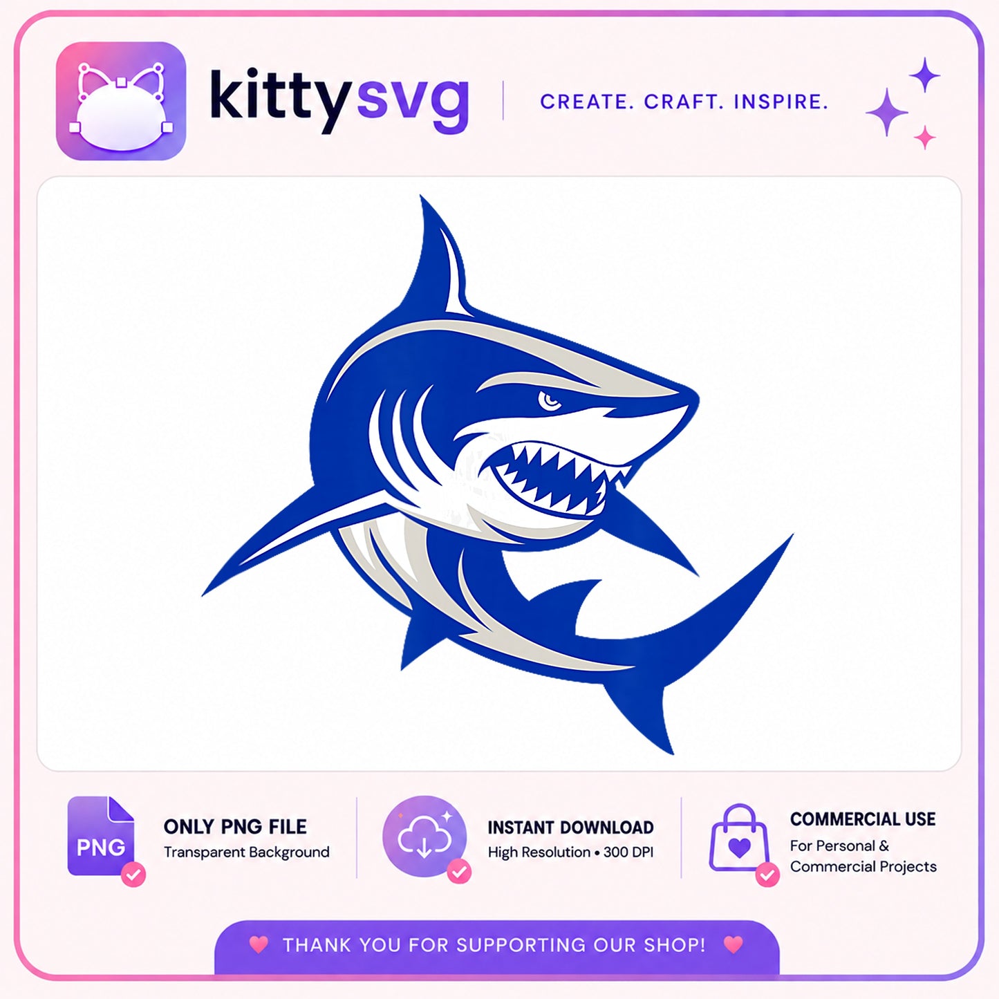Shark Mascot PNG, Great White Shark Clipart, Ocean Animal PNG