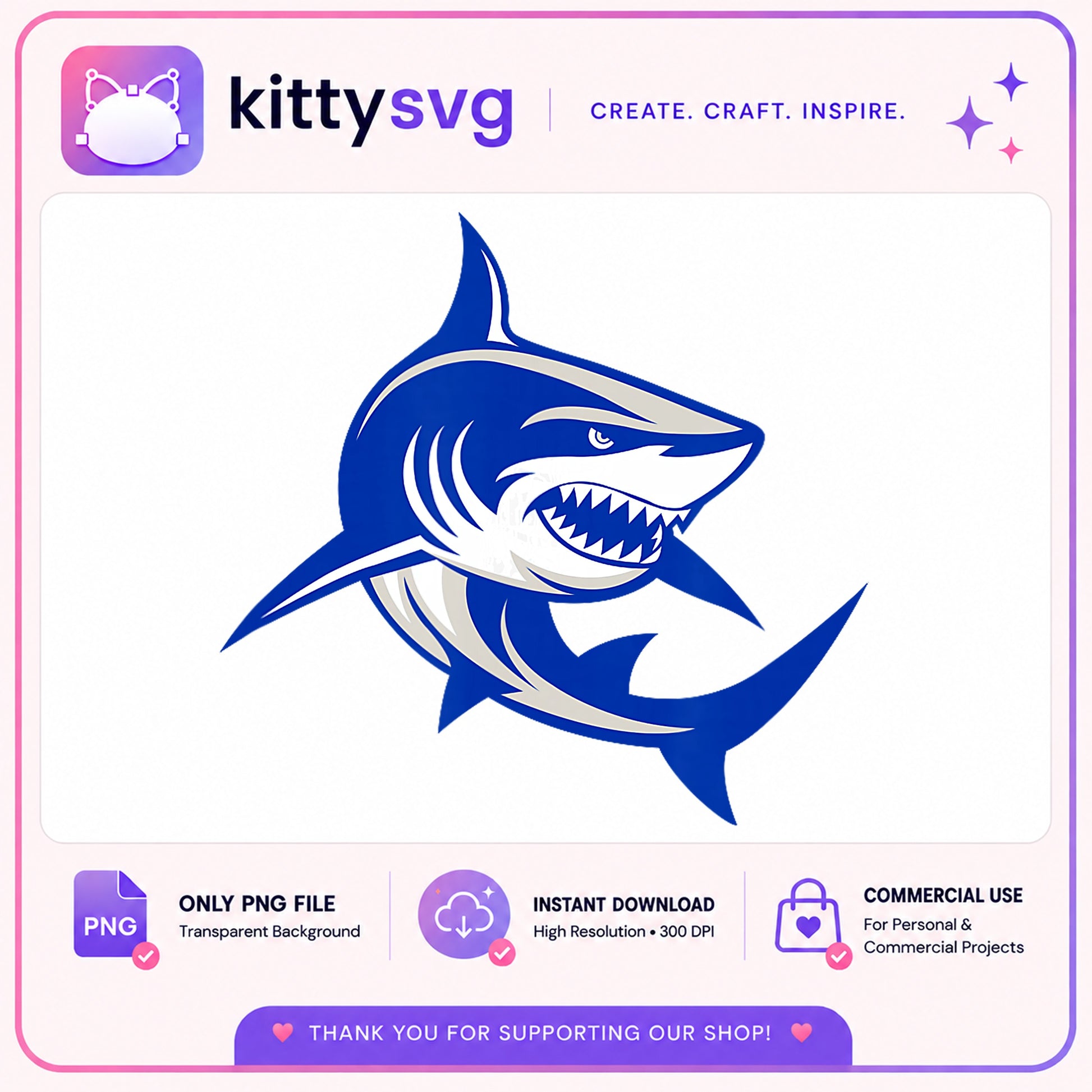 Shark Mascot PNG, Great White Shark Clipart, Ocean Animal PNG
