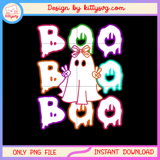 Sheet ghost bow halloween design png, halloween ghost cute png