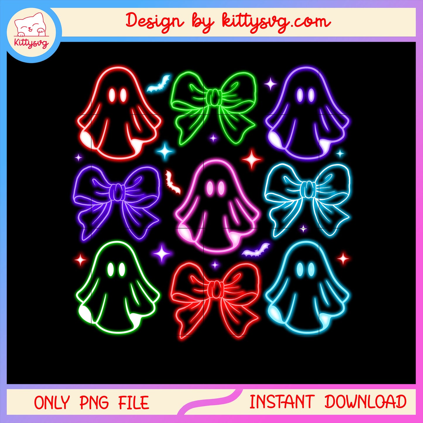 Sheet ghost halloween bow design png, cute ghost art png