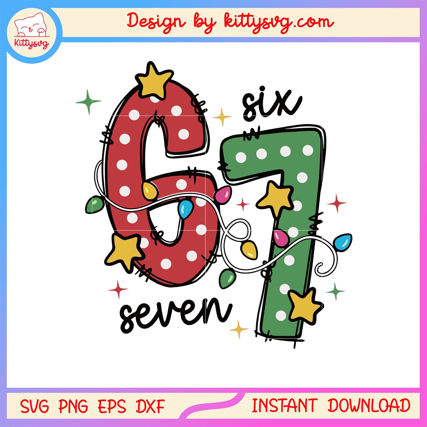 Six seven christmas decoration svg, six seven svg