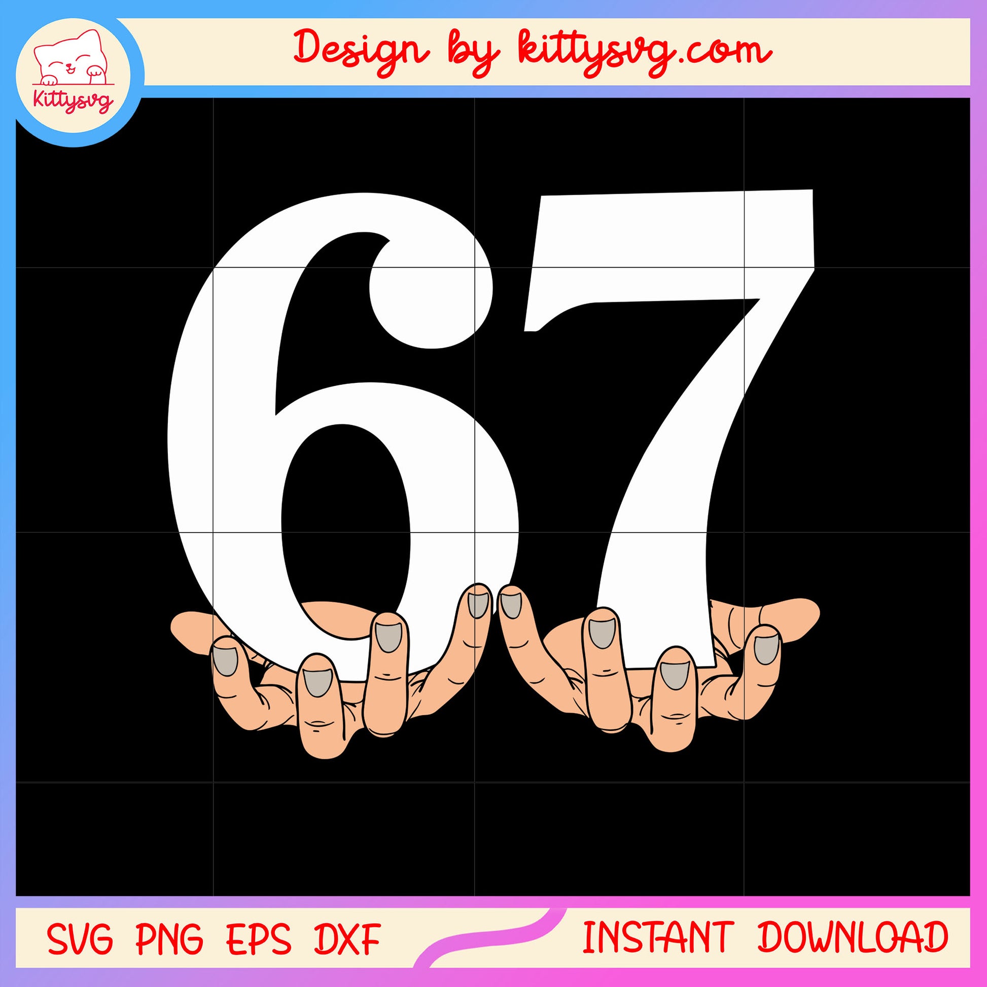 Six seven hand hold design svg, six seven meme svg