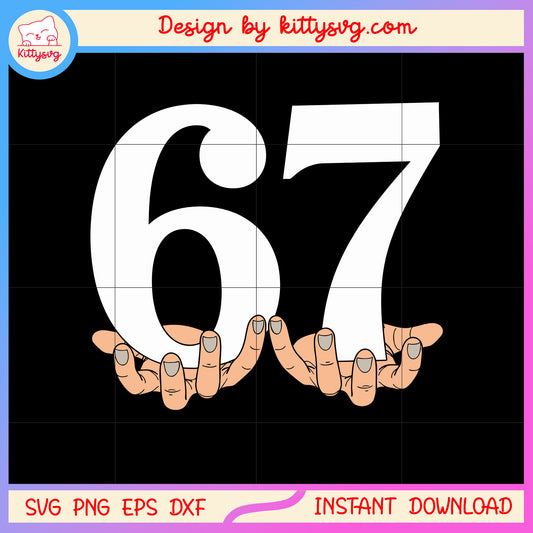 Six seven hand hold design svg, six seven meme svg