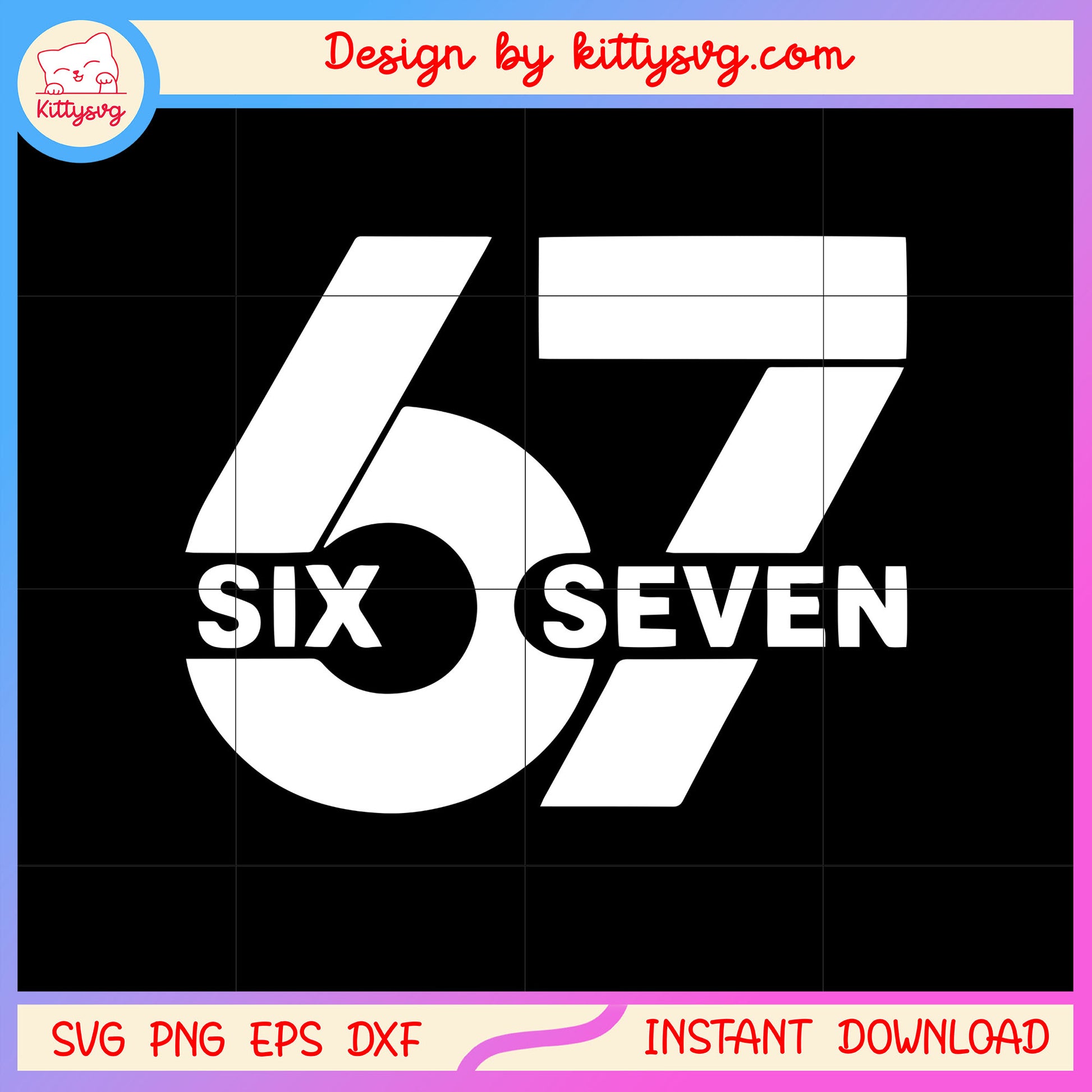 Six seven meme numbers design svg, seven seven six svg