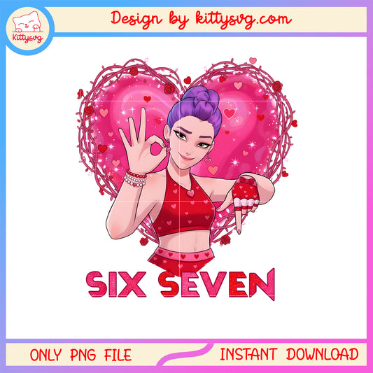 Six seven rumi kpop valentine png, kpop demon hunters png