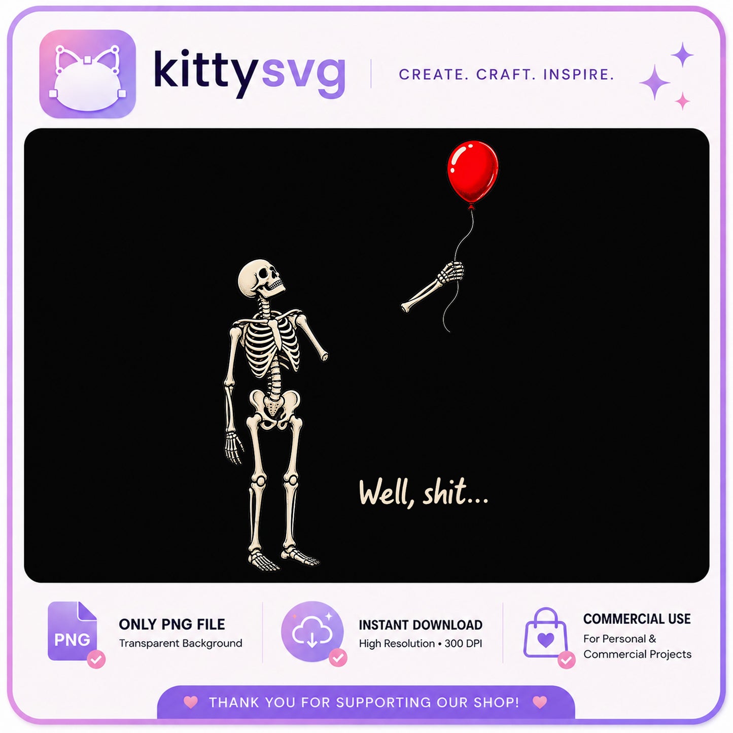 Skeleton Holding Red Balloon PNG, Sarcastic Halloween PNG, Funny Skull PNG