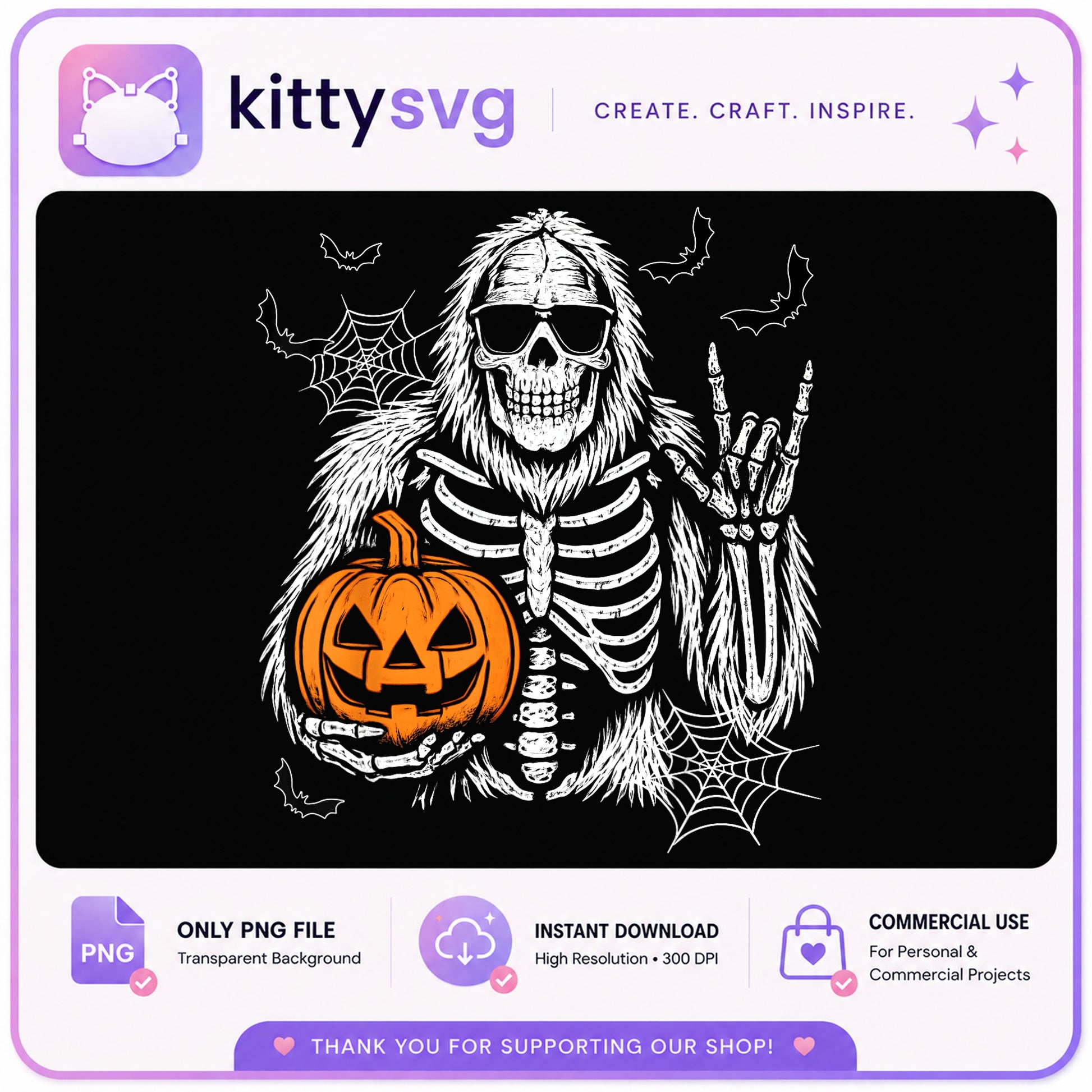 Skeleton Rock Hand Pumpkin PNG, Halloween Skull PNG, Spooky PNG