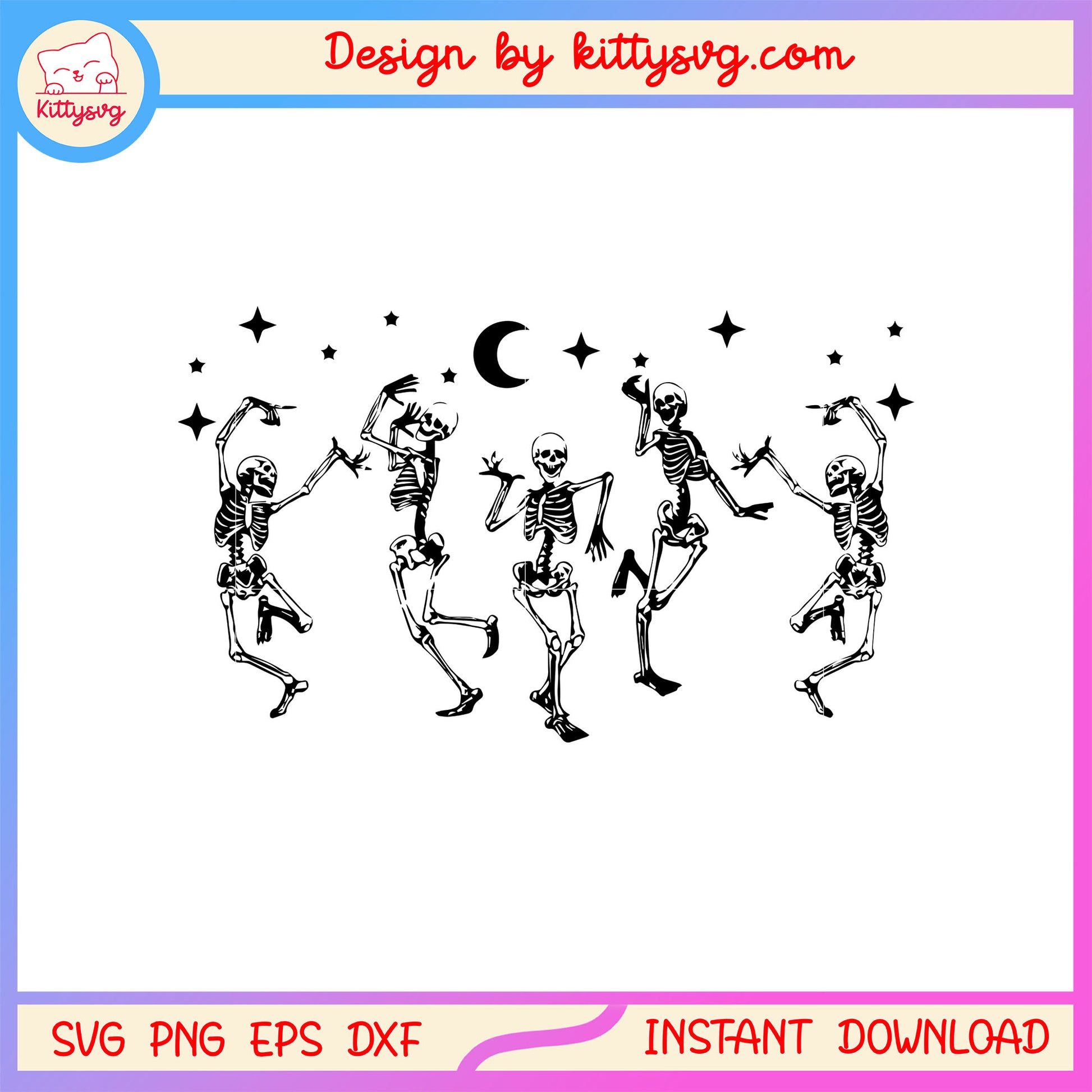 Skeleton dancing in the moon svg, human skeleton svg