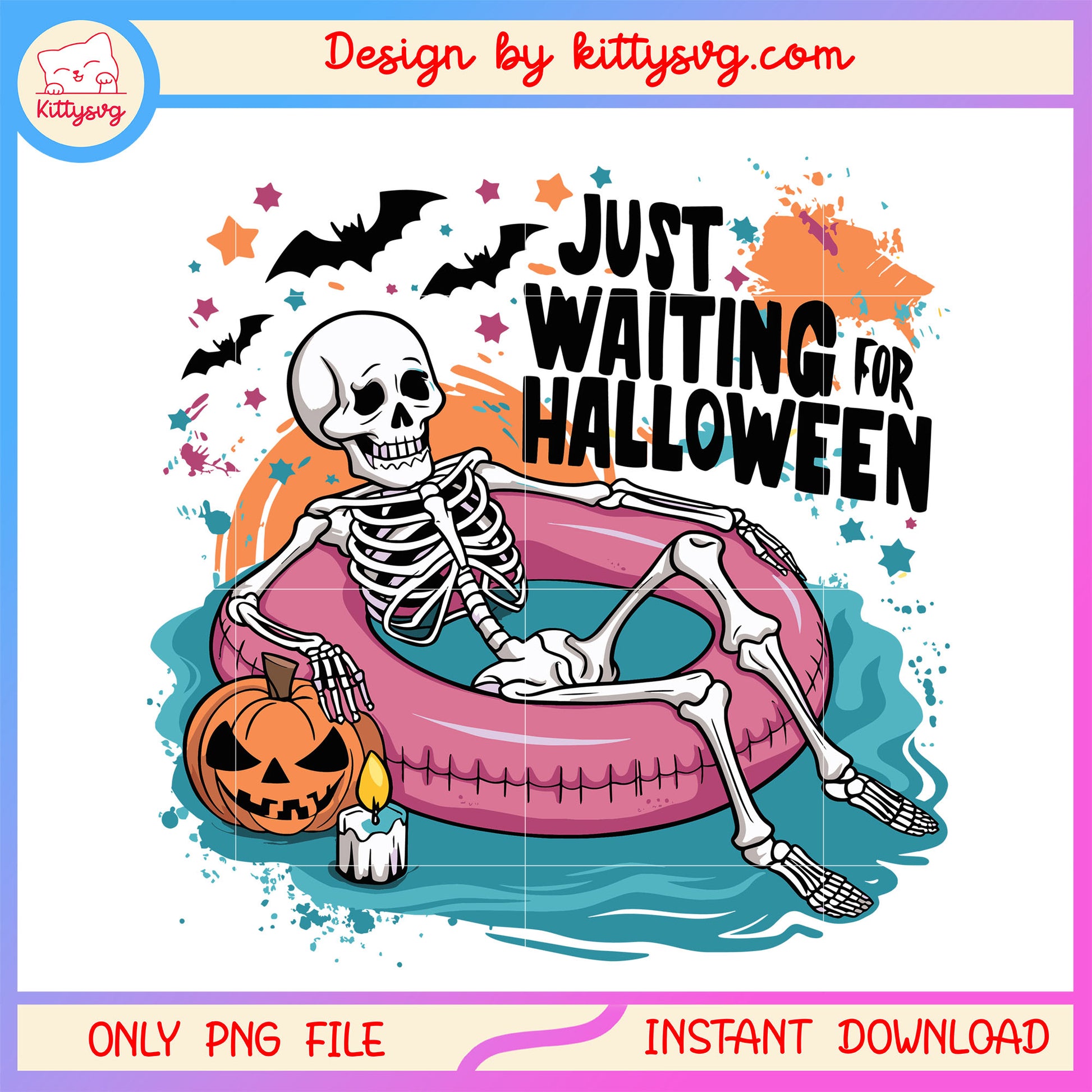 Skeleton swiming pool just waiting for halloween png,  skeleton png