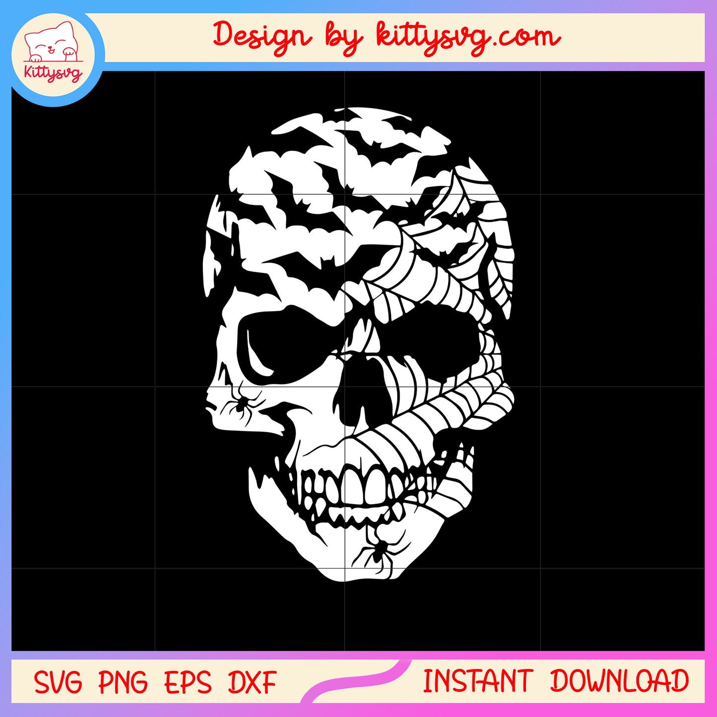 Skull horror halloween custome svg, halloween vibes svg