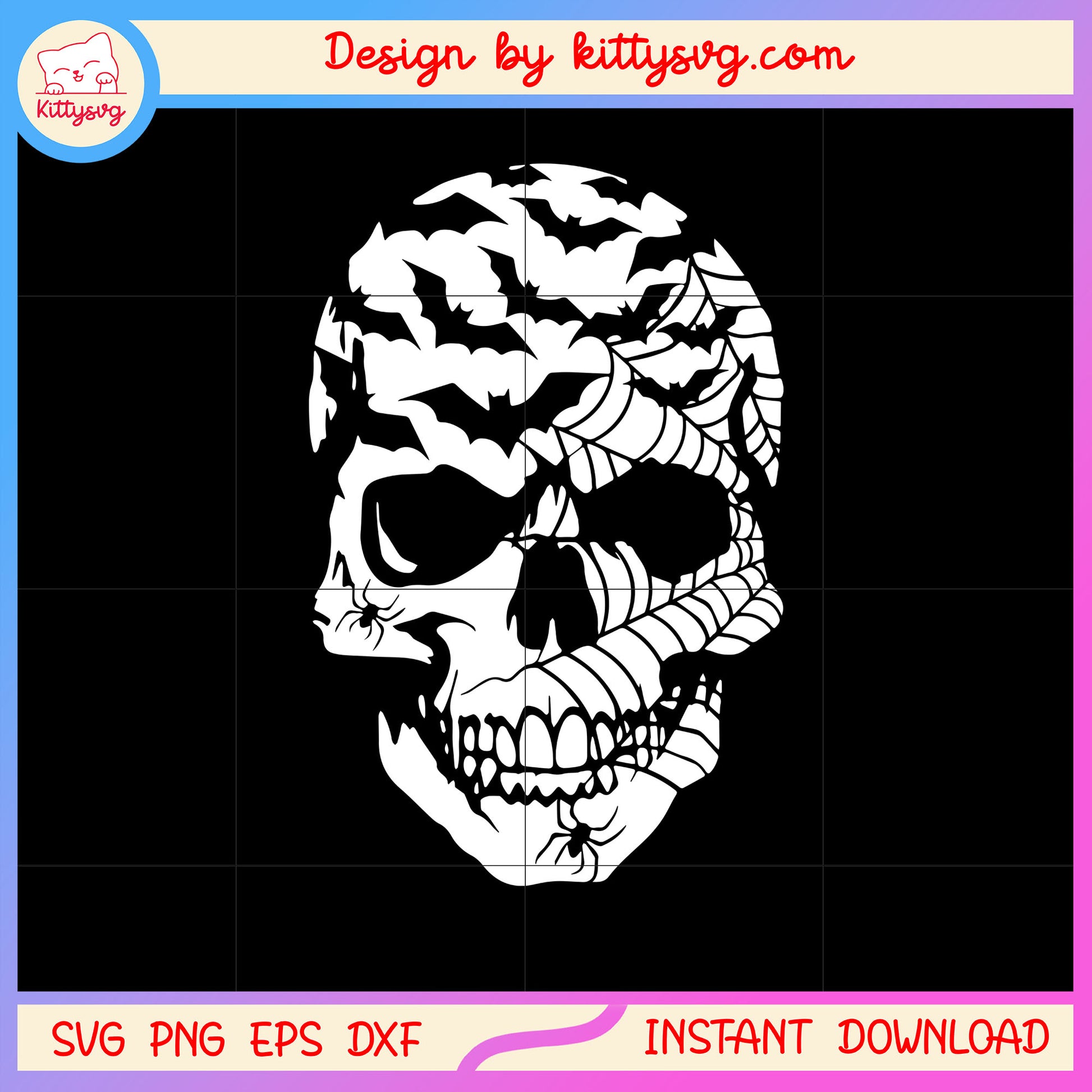 Skull horror halloween custome svg, halloween vibes svg