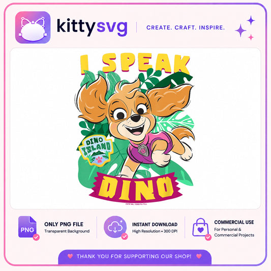 Skye I Speak Dino PNG, Paw Patrol Dino Island PNG, Cute Skye PNG
