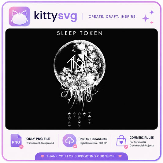 Sleep Token Moon PNG, Sleep Token Band Shirt Design, Music PNG