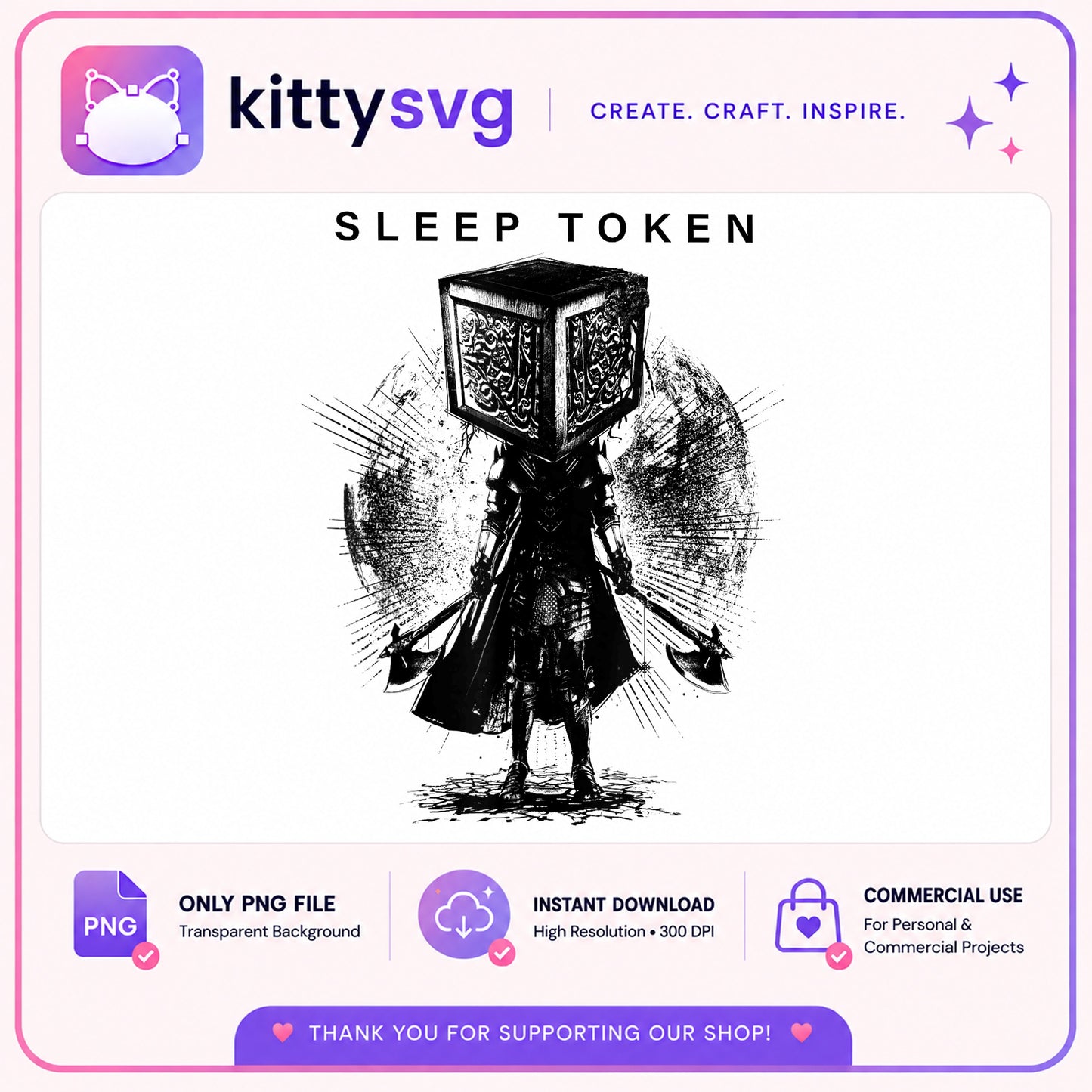 Sleep Token PNG, Rock Band Graphic Tee Design, Music PNG