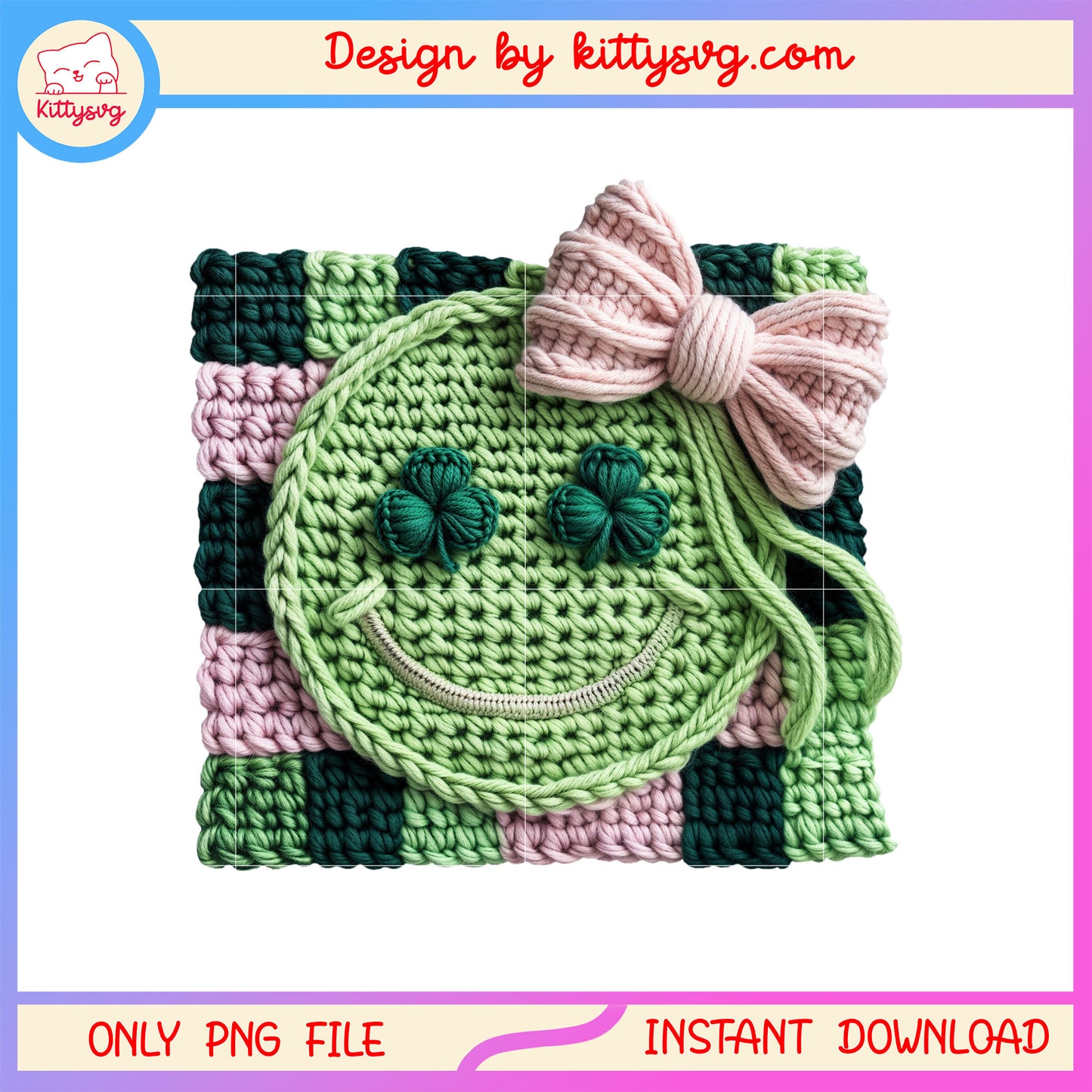 Smiley face wool patrick png, st patrick's day face paint​ png