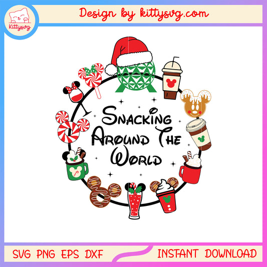 Snacking around the world disney coffee svg, christmas clip art svg