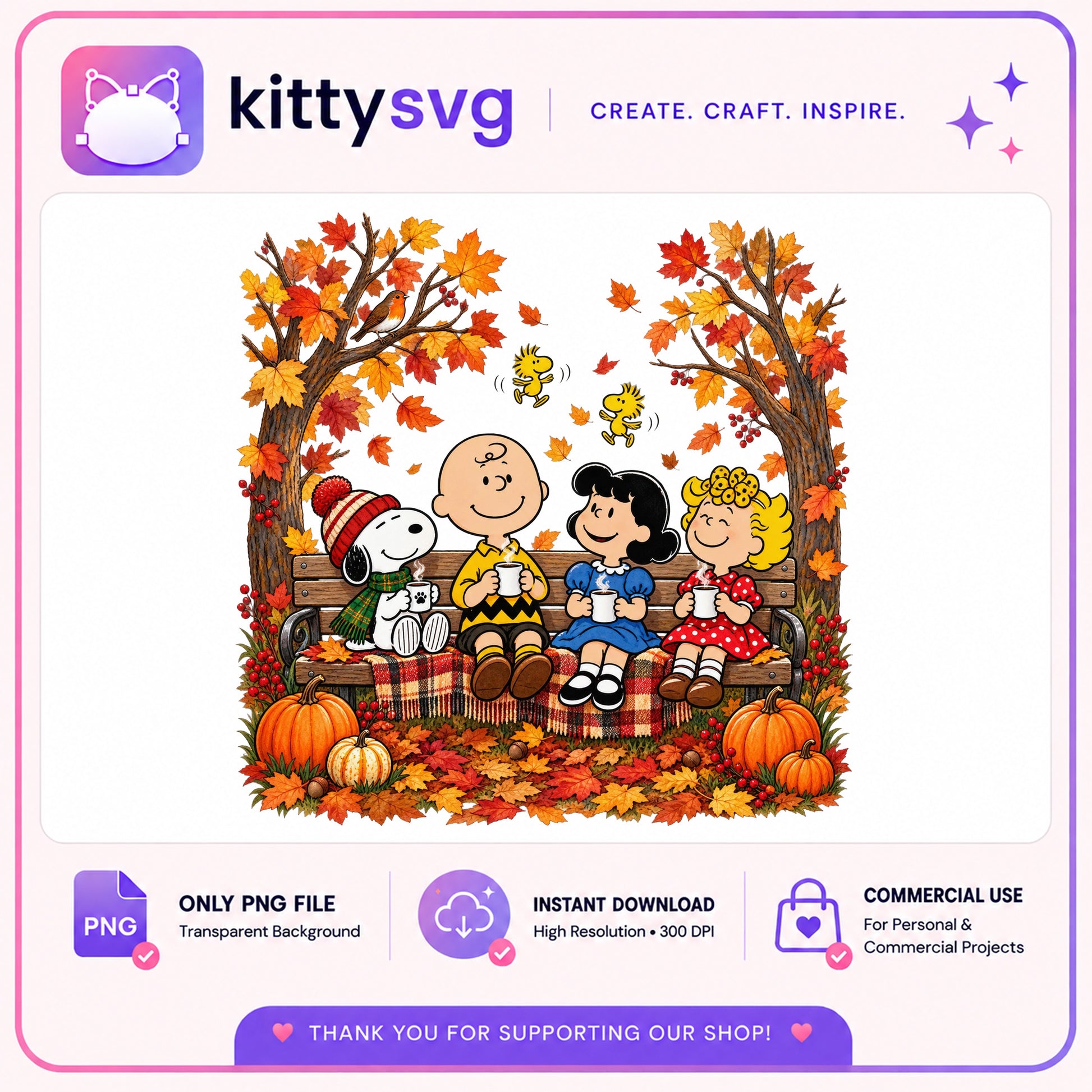 Snoopy And Friends Fall PNG, Charlie Brown Autumn, Peanuts PNG