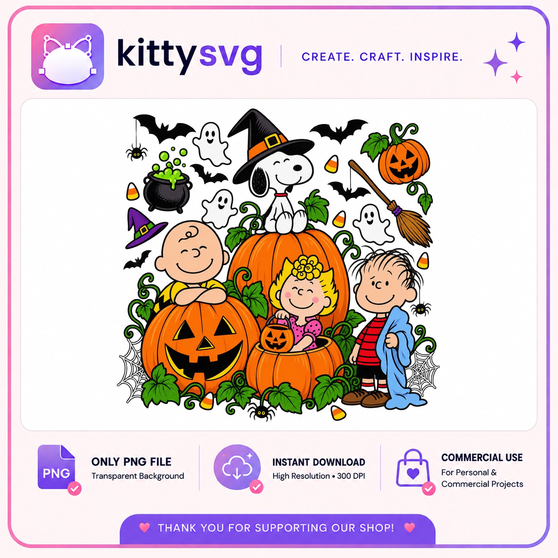 Snoopy Halloween PNG, Charlie Brown Pumpkin PNG, Peanuts Halloween PNG