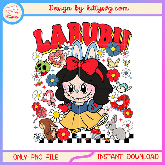 Snow white baby labubu costume png, disney princess png
